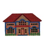 felpudo de coco con forma de casa