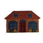 felpudo de coco con forma de casa